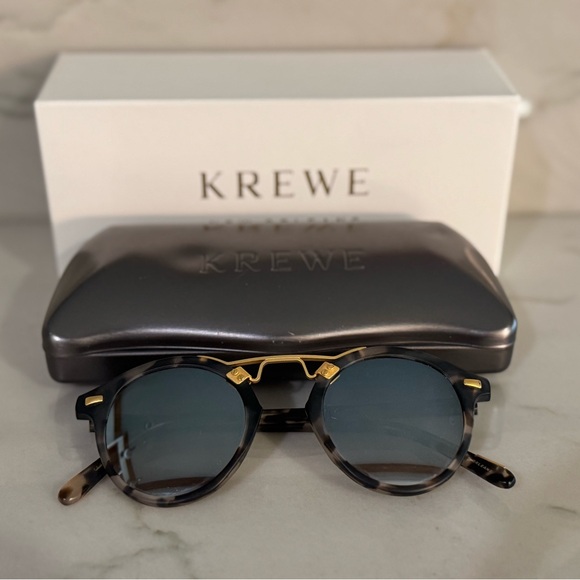 KREWE St. Louis Round Mirrored Sunglasses - Matte Sunday - Picture 6 of 8